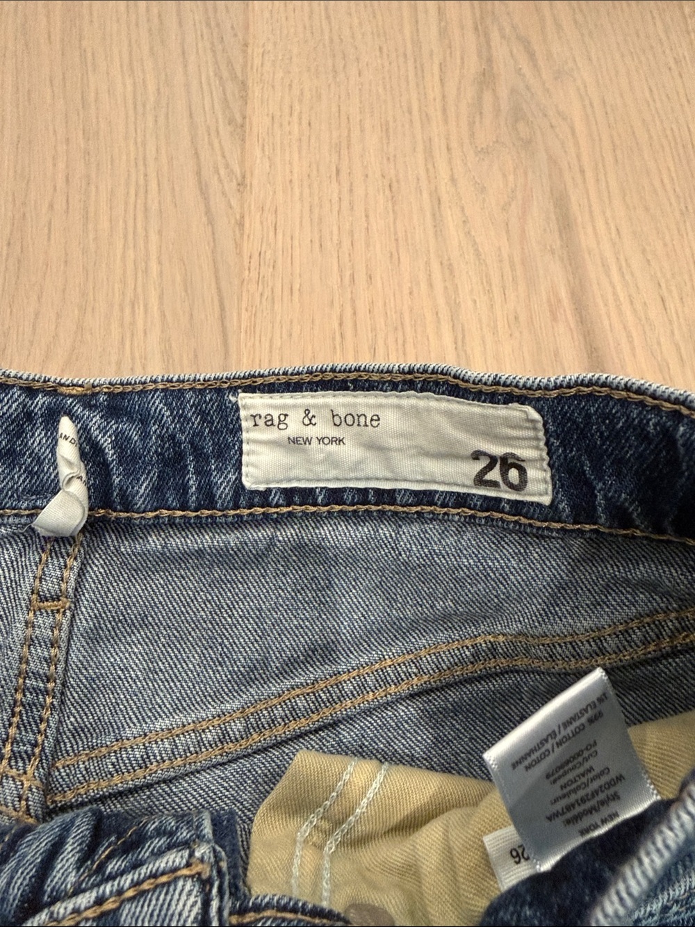 rag & bone Andi Dark Blue Wide-Leg High-Rise Jeans, Sz 26 - Picture 7 of 7